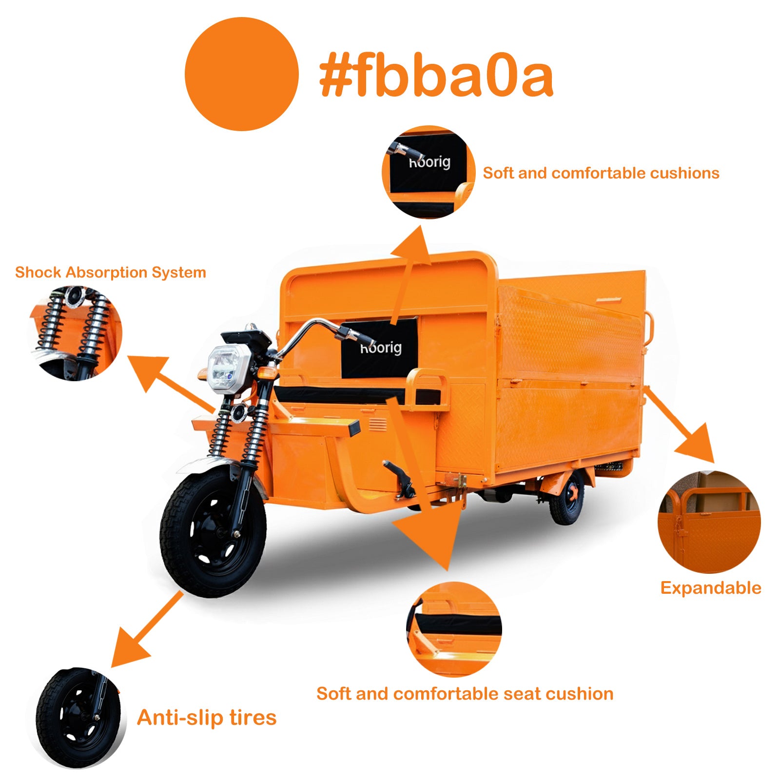 RooRig Electric 3-Wheel Cargo Trike | Heavy-Duty Farm & Utility Electric Vehicle (Optional Hydraulic Tipper)