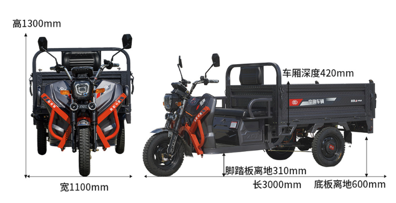 RooRig Electric 3-Wheel Cargo Trike | Heavy-Duty Farm Utility with Large Tray (Optional Hydraulic Tipper)